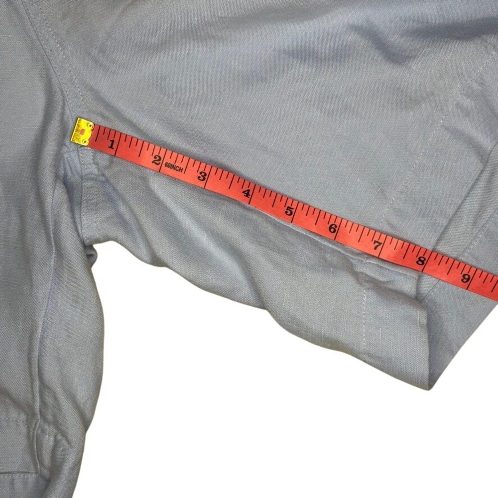 Soft Surroundings Baby Blue Linen Blend Belted Pull On Shorts Plus Sz 2X - Picture 4 of 7